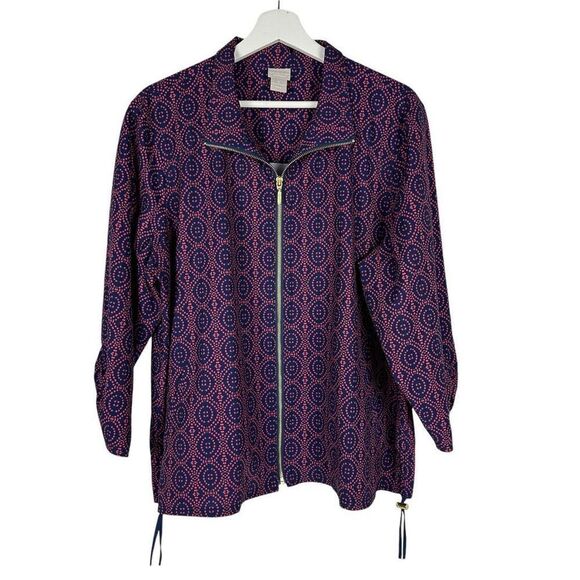 Chico's Zenergy UPF Neema Medallion-Print Jacket size 16/18 - Picture 1 of 11